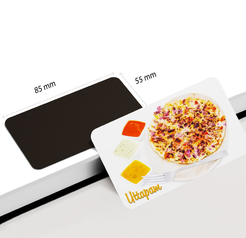 dhcrafts Rectangular Rubber Fridge Magnet Multicolor Food Uttapam Rectangular Design Pack of 1 (8.6cm x 5.4cm)